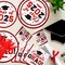 Red and Black Graduation Decorations Dinnerware Set, Class of 2025 Graduation Plates and Napkins, Graduation Plates and Cups and Napkins Set for Congrats Grad Party Decorations